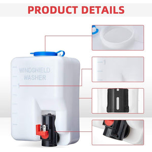 1.5L Universal Car Windshield Washer Pump Reservoir Bottle Kit by Kemimoto FTVWW008 None FTVWW008 Kemimoto