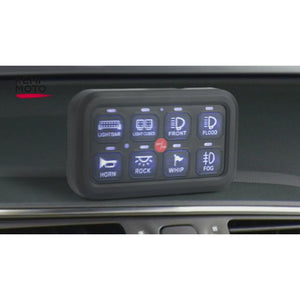 12-24V 8 Gang Switch Panel for Cars, UTVs, Trucks, Wrangler & RZR X3 by Kemimoto B0401-04001BK Switch Panel Mount B0401-04001BK Kemimoto