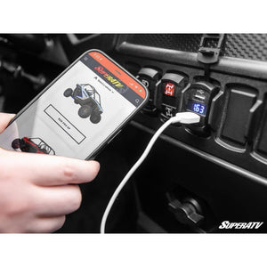 12 V UTV Voltmeter and Dual USB Charger by SuperATV RS-U-001 RS-U-001 SuperATV