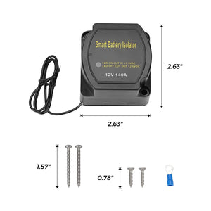 12V 140A Dual Battery Waterproof Voltage Sensitive Relay by Kemimoto B0401-00102BK Battery Charger Accessory B0401-00102BK Kemimoto