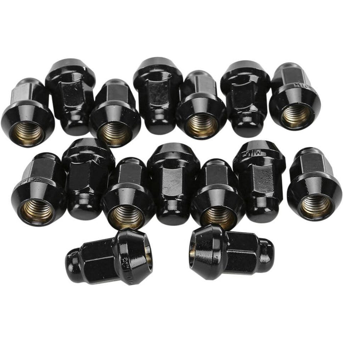 16/Pack 12Mmx1.25 Tapered Lug Nuts 60' 17Mm Head Black by Sedona