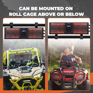 16'' RGB UTV ATV Golf Cart Sound Bar, BT 5.0, Amplified, IP65 Waterproof Dustproof by Kemimoto B0117-01901BK-1 Sound Bar Speaker B0117-01901BK-1 Kemimoto