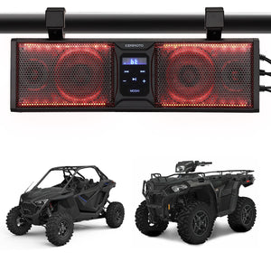 16'' RGB UTV ATV Golf Cart Sound Bar, BT 5.0, Amplified, IP65 Waterproof Dustproof by Kemimoto B0117-01901BK-1 Sound Bar Speaker B0117-01901BK-1 Kemimoto