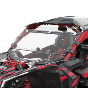 2-IN-1 Flip Windshield for Can Am Maverick X3/ X3 Max 2017-2023 by Kemimoto B0110-06702CL Folding Windshield B0110-06702CL Kemimoto