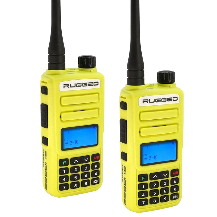 2 Pack - Rugged Gmr2 Plus Gmrs And Frs Two Way Handheld Radios - High Visibility Safety Yellow by Rugged Radios