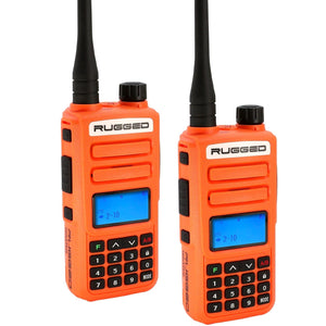 2 Pack - Rugged Gmr2 Plus Gmrs And Frs Two Way Handheld Radios - Safety Orange by Rugged Radios GMR2-PLUS-2-PACK-ORN Rugged Radios