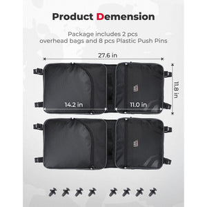 2 PCS Overhead Roof Storage Bags for Can-Am Defender by Kemimoto B0113-16401BK Roof Bag B0113-16401BK Kemimoto