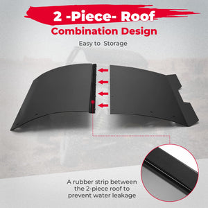 2-Piece Combination Aluminum Roof Top for Polaris RZR PRO R by Kemimoto B0112-04402BK Roof B0112-04402BK Kemimoto