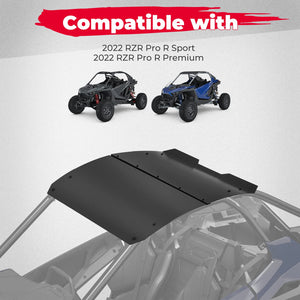 2-Piece Combination Aluminum Roof Top for Polaris RZR PRO R by Kemimoto B0112-04402BK Roof B0112-04402BK Kemimoto