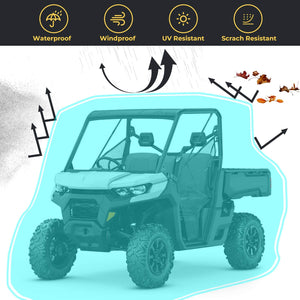 2-Seater UTV Cover For Defender, Ranger, Commander by Kemimoto B0115-00401BK Storage Cover B0115-00401BK Kemimoto