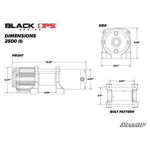 2500 lb. UTV/ATV Winch (With Wireless Remote & Synthetic Rope) by SuperATV WN-2500 2500 Winch WN-2500 SuperATV