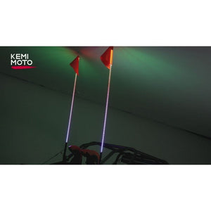 2PCS 5FT UTV Whip Lights with Spring Bases by Kemimoto BZH0250-02 Whip Light BZH0250-02 Kemimoto