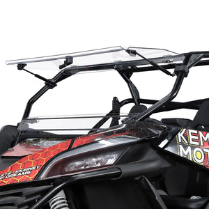 3-in-1 Folding Half Flip Windshield for CFMOTO ZForce 950 by Kemimoto B0110-11901CL Folding Windshield B0110-11901CL Kemimoto