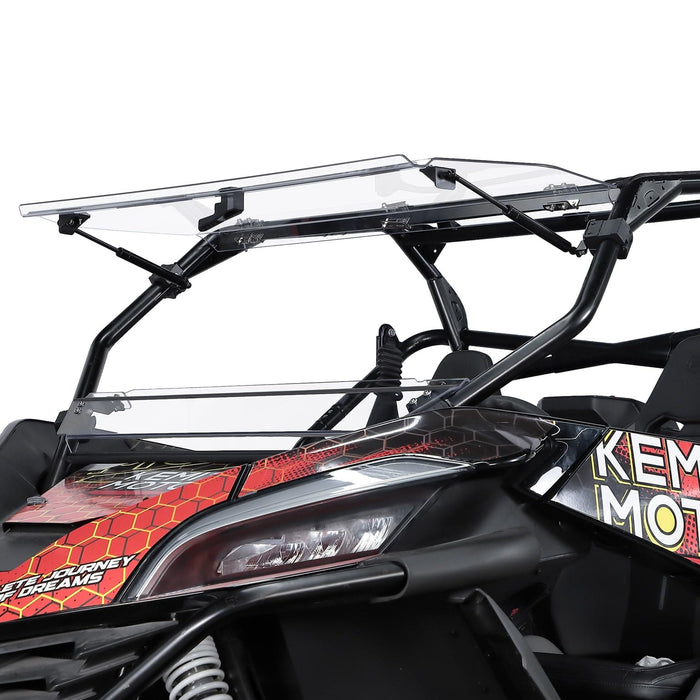 3-in-1 Folding Half Flip Windshield for CFMOTO ZForce 950 by Kemimoto