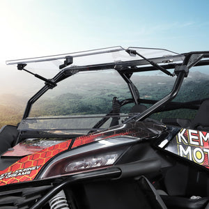 3-in-1 Folding Half Flip Windshield for CFMOTO ZForce 950 by Kemimoto B0110-11901CL Folding Windshield B0110-11901CL Kemimoto