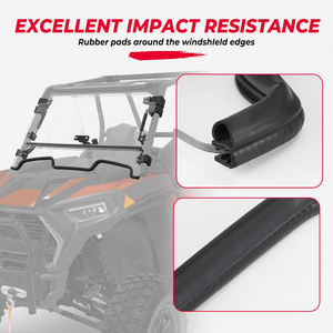 3-IN-1 Folding Windshield for Polaris RZR XP 1000 by Kemimoto B0110-06001CL Folding Windshield B0110-06001CL Kemimoto