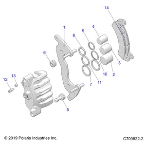 3 Piston Brake Caliper, Front, by Polaris 1912473 OEM Hardware P1912473 Off Road Express