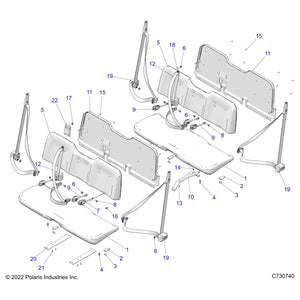 3 Point Seat Belt Assembly by Polaris 2635049 OEM Hardware P2635049 Off Road Express