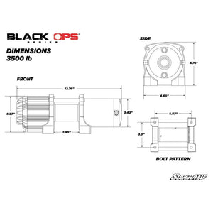 3500 Lb. UTV/ATV Winch (With Wireless Remote & Synthetic Rope) by SuperATV WN-3500 3500 Winch WN-3500 SuperATV