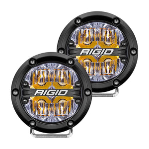 360-Series 4In Drive Amber Back Light/2 by Rigid 36118 Driving Light 652-36118 Western Powersports Drop Ship