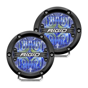 360-Series 4In Drive Blue Back Light/2 by Rigid 36119 Driving Light 652-36119 Western Powersports Drop Ship