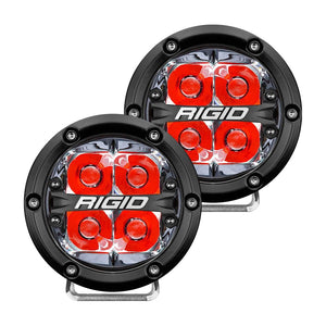 360-Series 4In Spot Red Back Light/2 by Rigid 36112 Fog / Spot Light 652-36112 Western Powersports Drop Ship