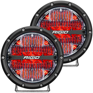 360-Series 6In Drive Red Back Light/2 by Rigid 36205 Driving Light 652-36205 Western Powersports Drop Ship