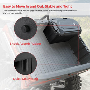 45L Waterproof Bed Cargo Box (Passenger Side) for Polaris Ranger by Kemimoto B0113-08001BK Cargo Box B0113-08001BK Kemimoto