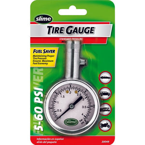 5-60 Psi Dial Gauge W/Bleed Valve Chrome by Slime 20049 Tire Pressure Gauge 85-1036 Western Powersports