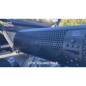 6 Speaker UTV Bluetooth Sound Bar for 1.56"-2.25" Roll Bar by Kemimoto B0117-00601BK Sound Bar Speaker B0117-00601BK Kemimoto