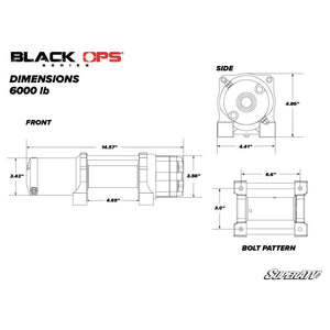 6000 Lb. UTV/ATV Winch (With Wireless Remote & Synthetic Rope) by SuperATV WN-6000 WN-6000 SuperATV