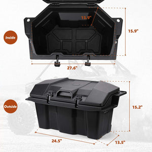 73 QT Rear Storage Bed Box for Polaris RZR PRO XP / 4 (2020-2023) by Kemimoto B0113-05401BK Cargo Box B0113-05401BK Kemimoto