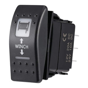 7Pin Winch Rocker Switches For Polaris, Can-Am by Kemimoto B1201-01701WH Rocker Switch B1201-01701WH Kemimoto