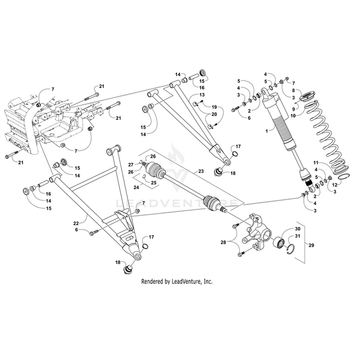 A-Arm,Fr-Lwr-Lh-Assy-Blk By Arctic Cat