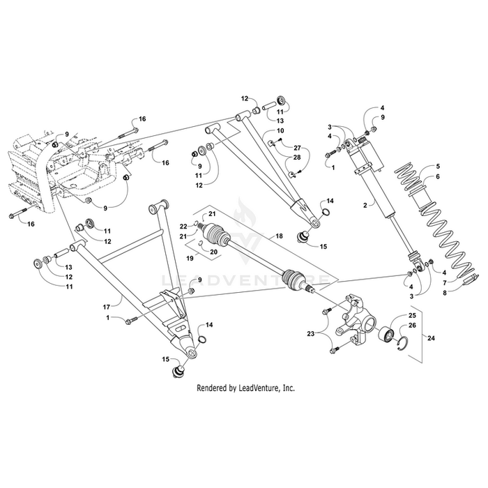 A-Arm,Fr-Lwr-Lh-Assy-Grn By Arctic Cat