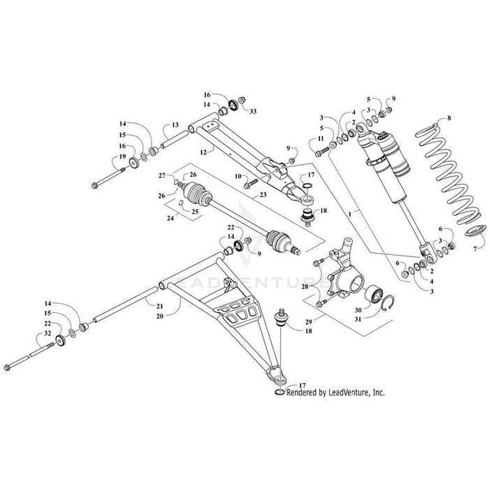 A-Arm,Fr-Lwr-Lh-Assy-Med Green By Arctic Cat