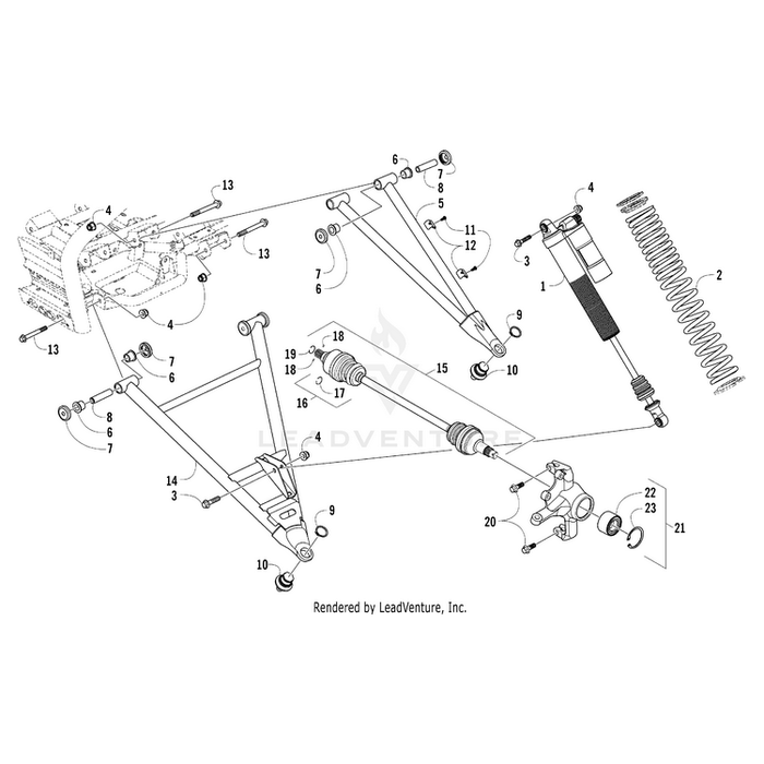 A-Arm,Fr Lwr Lh-Ptd Team A Grn-Assy By Arctic Cat