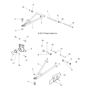 A-Arm, Front, Lower, Left, Matt by Polaris 1019365-458 OEM Hardware P1019365-458 Off Road Express