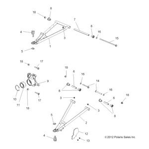 A-Arm Front Lower Left Org Mdn by Polaris 1018169-589 OEM Hardware P1018169-589 Off Road Express