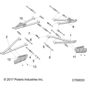 A-Arm, Front, Upper, Left Side, by Polaris 1022806-458 OEM Hardware P1022806-458 Off Road Express