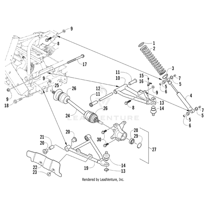 A-Arm, Lower - Front Left - Assembly (Platinum) By Arctic Cat