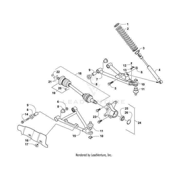 A-Arm, Lower Left - Black By Arctic Cat