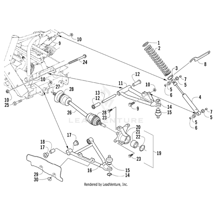 A-Arm, Lower Right Black By Arctic Cat