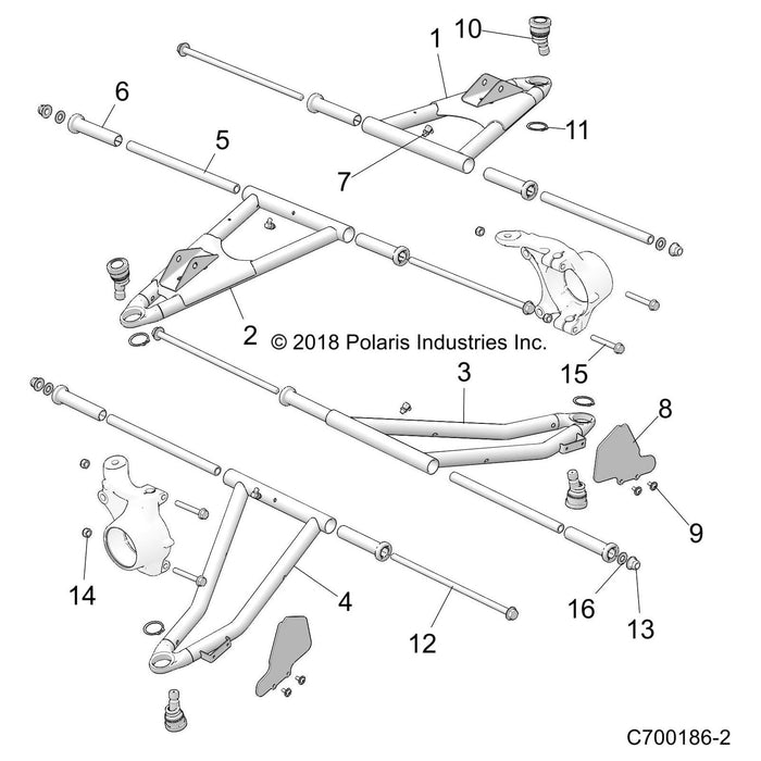 A Arm Pivot Shaft 250Mm Long X1 by Polaris