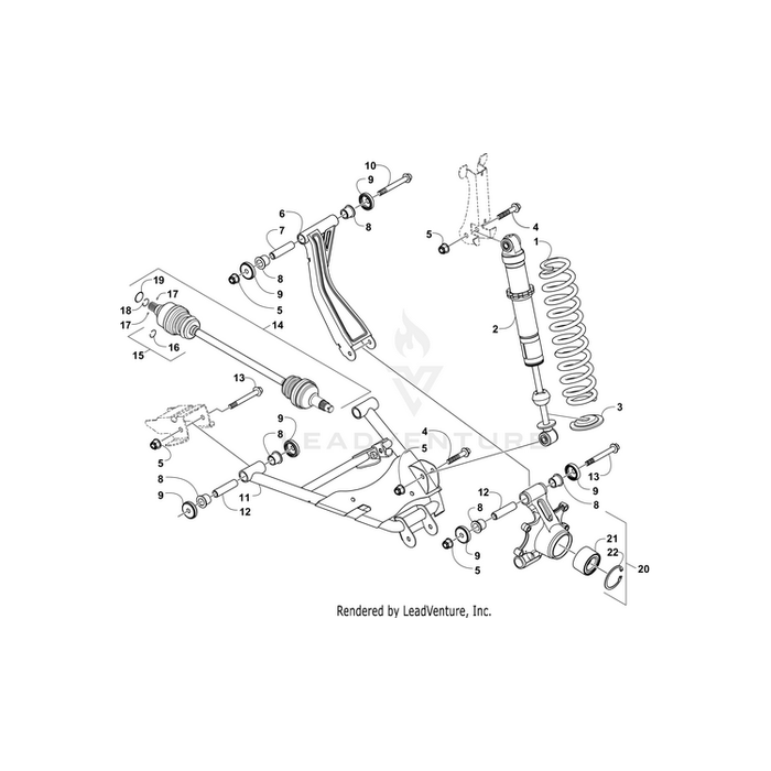 A-Arm, Rear - Assembly - Lower Left - Team Arctic Green By Arctic Cat