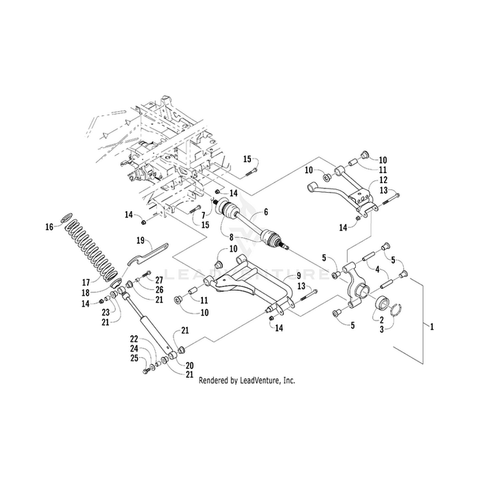 A-Arm, Rear - Lower Left Black By Arctic Cat