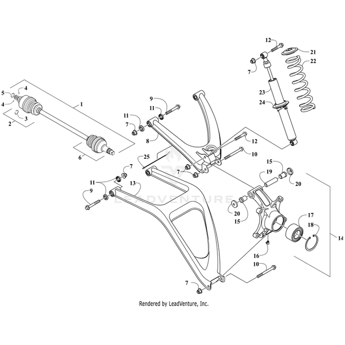 A-Arm, Rear Lower - Left - Black By Arctic Cat