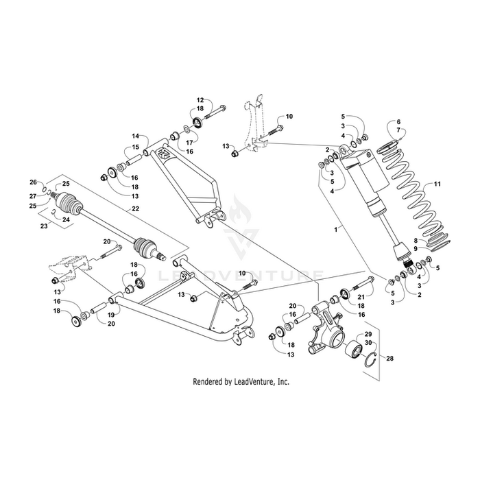 A-Arm,Rear-Lwr-Lh-Assy-Blk By Arctic Cat