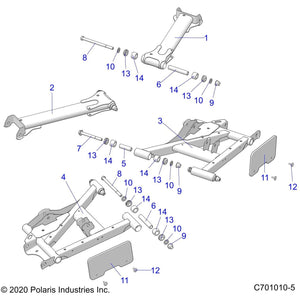 A-Arm, Rear, Upper, Left, 60, M by Polaris 1021412-458 OEM Hardware P1021412-458 Off Road Express