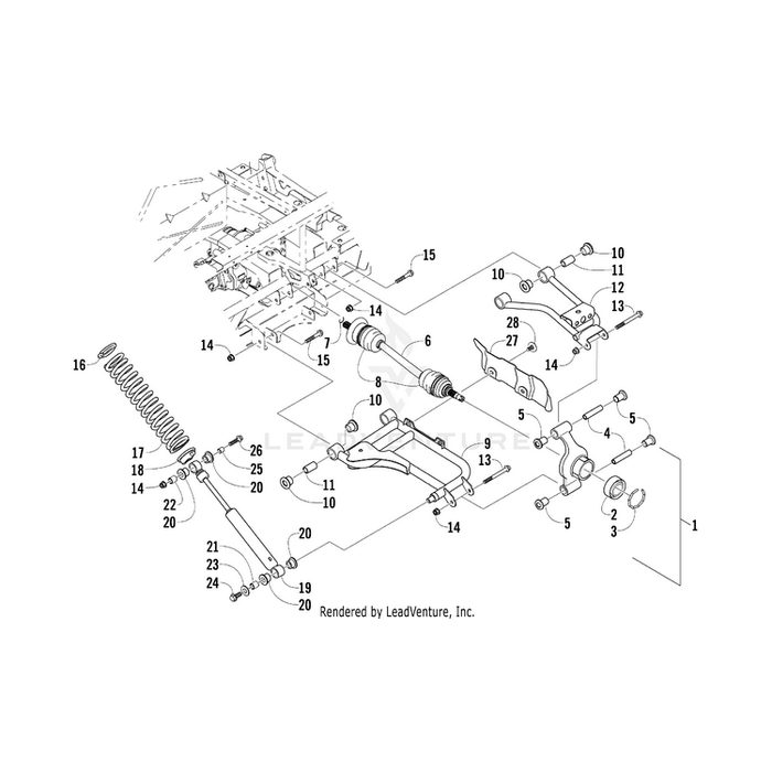 A-Arm,Rear Upper-Lh-Assy (Plat) By Arctic Cat